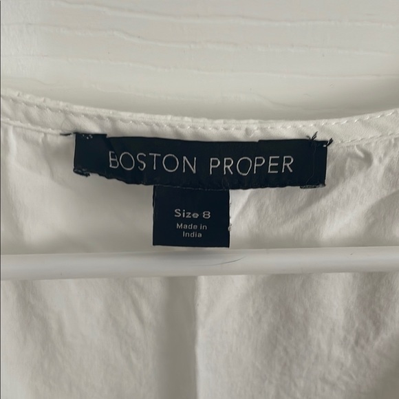 Boston Proper White Dress with Floral Details - Picture 2 of 9